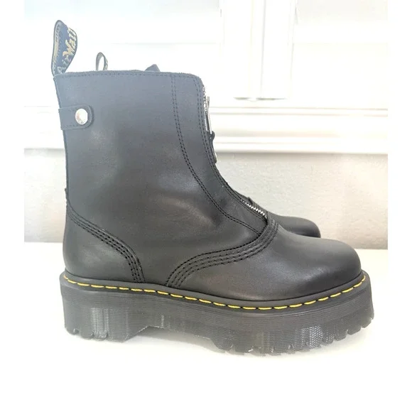 Dr. Martens Jetta Zip Platform Boots, Chunky Black Sendal Leather, W10/M9, RARE - Picture 3 of 8